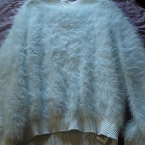 White faux angora Urban Outfitters sweater (small)
